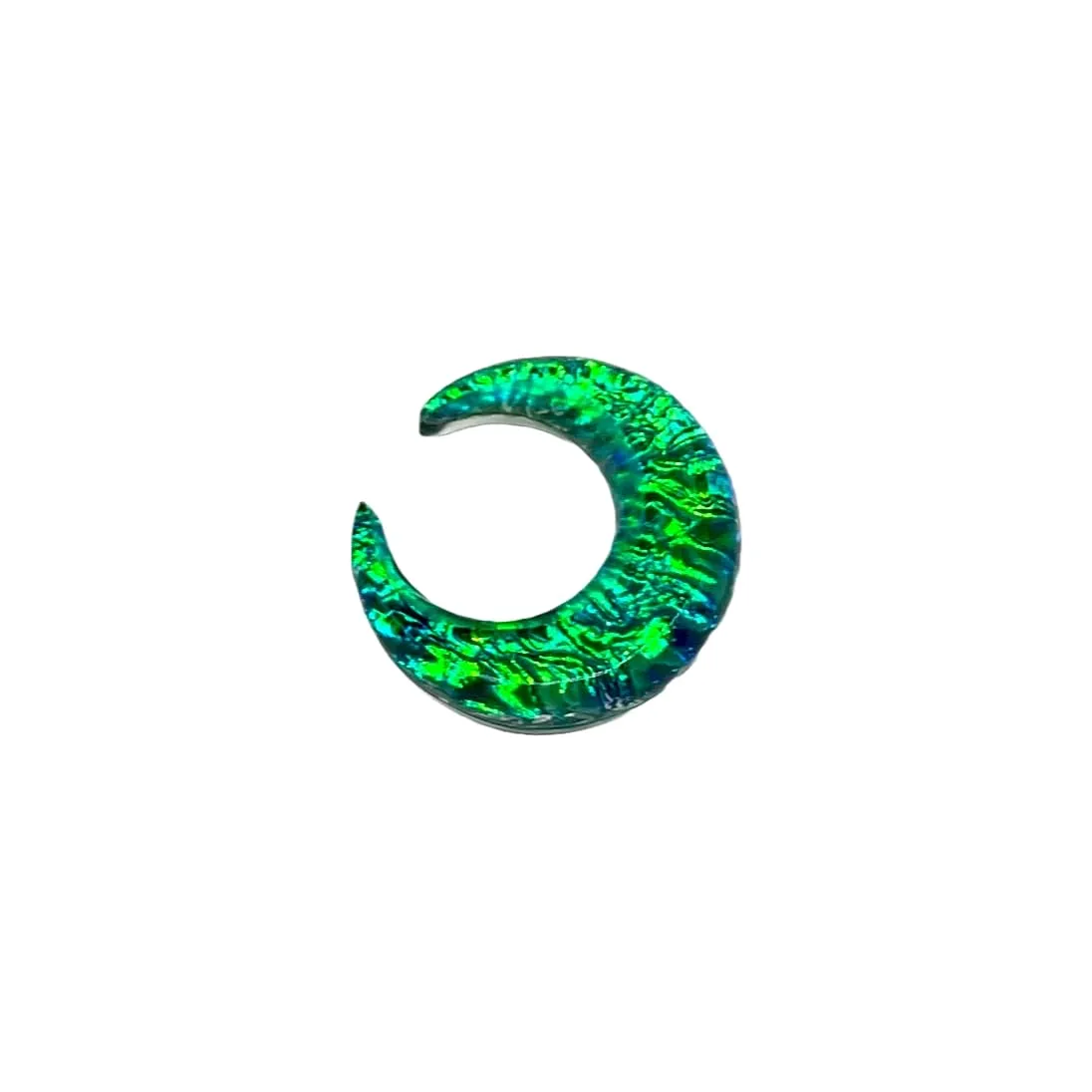 Green Opal Glitter Glass Stone Septum Pincher Nose Ring Size 12g-1/2in (7g (3.5mm))