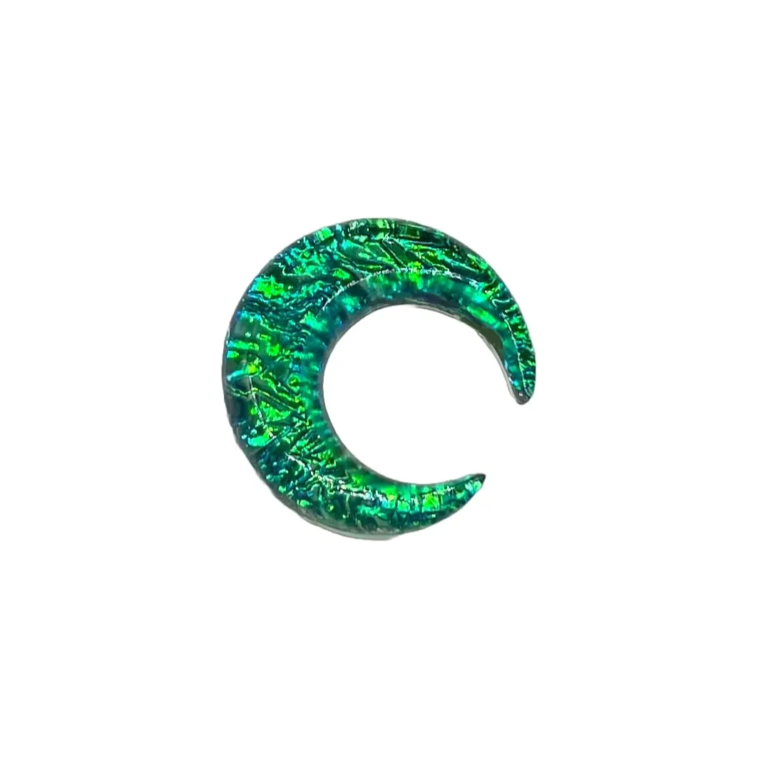 Green Opal Glitter Glass Stone Septum Pincher Nose Ring Size 12g-1/2in (7g (3.5mm))