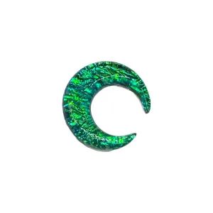 Green Opal Glitter Glass Stone Septum Pincher Nose Ring Size 12g-1/2in (7g (3.5mm))