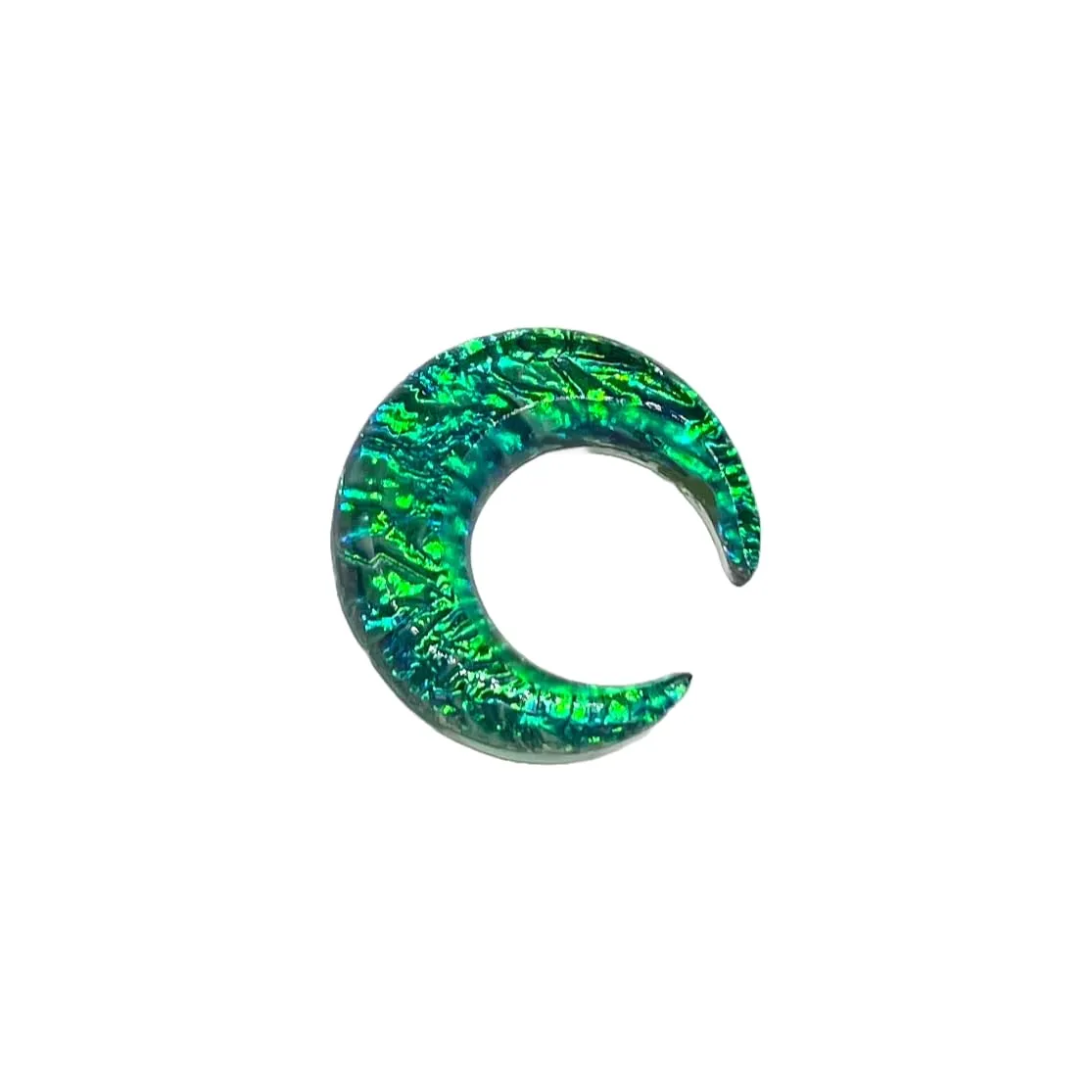 Green Opal Glitter Glass Stone Septum Pincher Nose Ring Size 12g-1/2in (7g (3.5mm))
