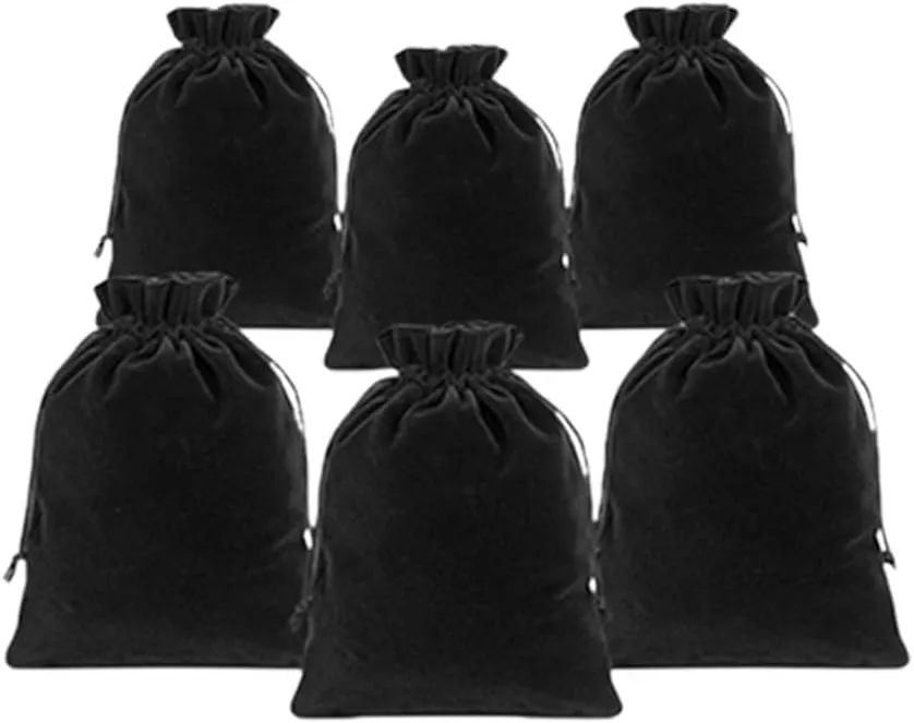 GYBest Best Wholesale Promotion - 4x 5 Black Velvet Cloth Jewelry Pouches/Drawstring Bags (200pcs)