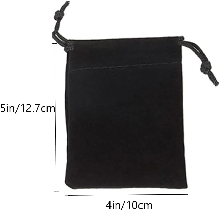 GYBest Best Wholesale Promotion - 4x 5 Black Velvet Cloth Jewelry Pouches/Drawstring Bags (200pcs)