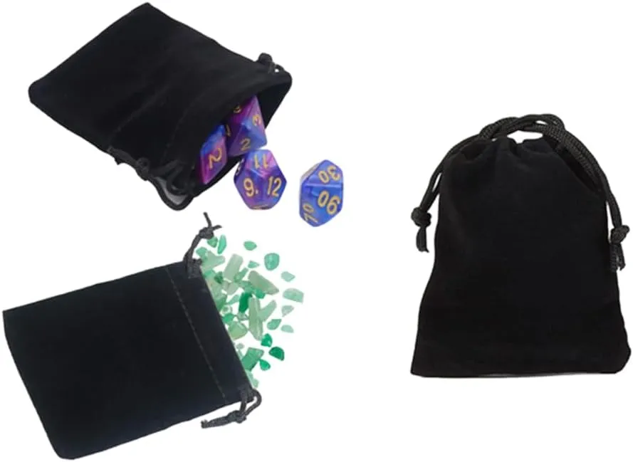 GYBest Best Wholesale Promotion - 4x 5 Black Velvet Cloth Jewelry Pouches/Drawstring Bags (200pcs)