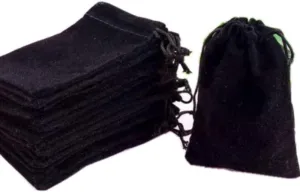 GYBest Best Wholesale Promotion - 4x 5 Black Velvet Cloth Jewelry Pouches/Drawstring Bags (200pcs)
