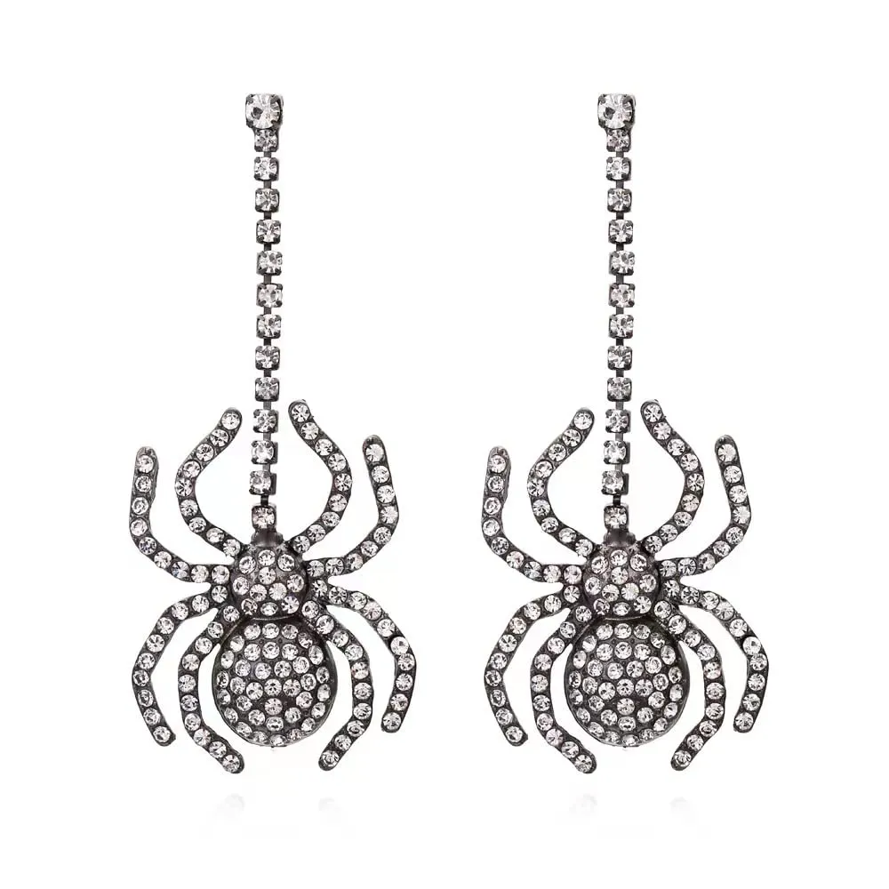 Halloween Spider Dangle Earrings for Women Girls Halloween Jewelry Spider Web Earrings