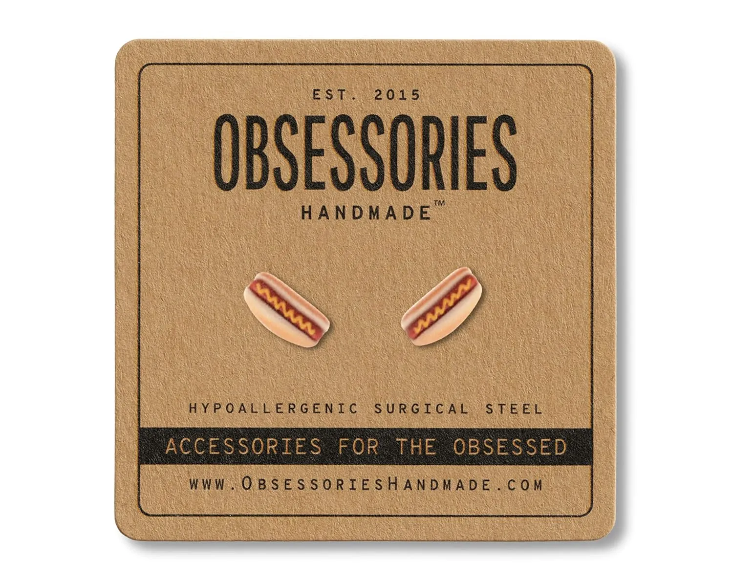 Handmade Hot Dog Stud Earrings