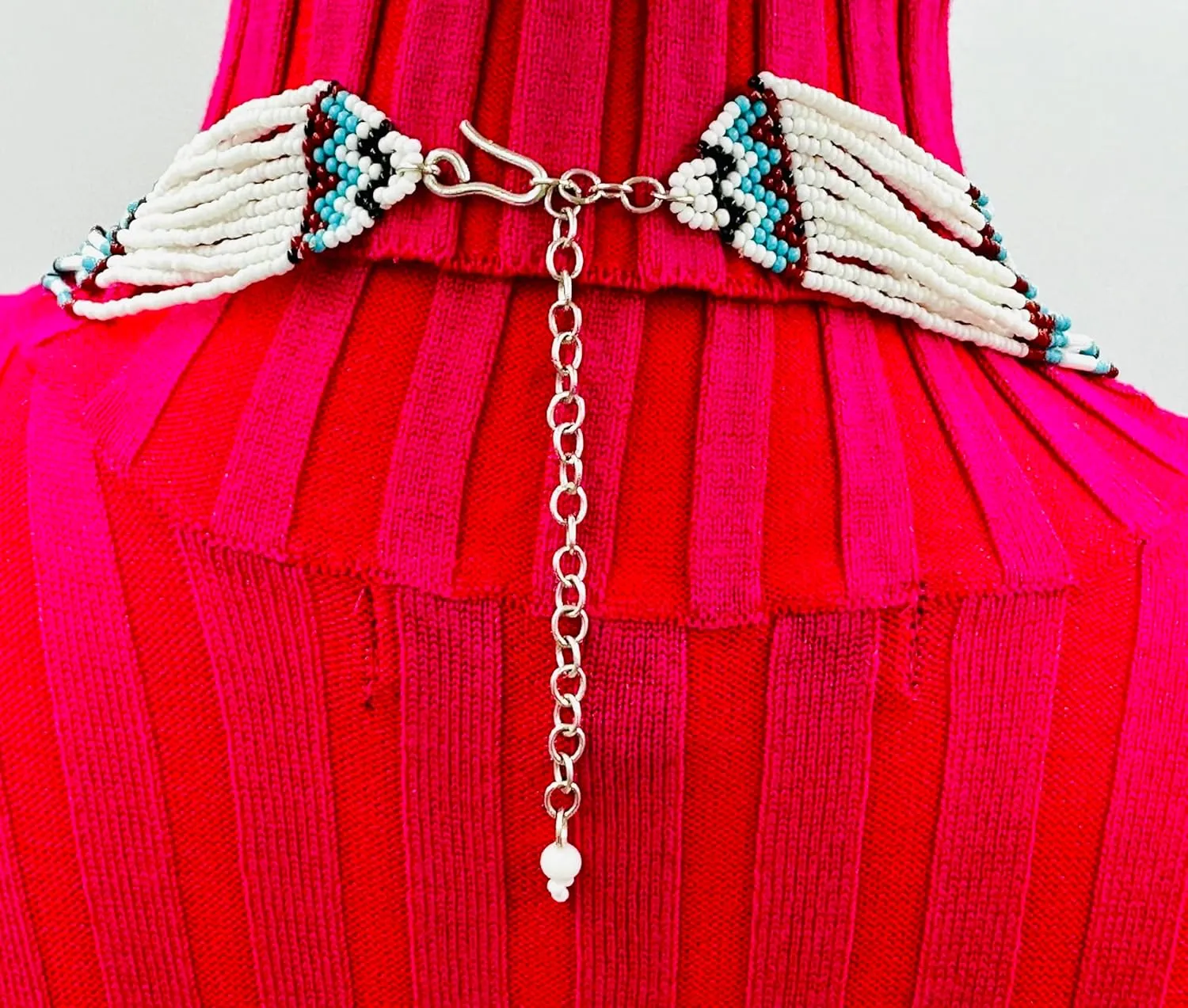Handmade Necklace Earrings Set Layered Seed Beaded