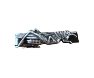 Handmade Silver Steampunk Grasshopper Tie Bar Clip