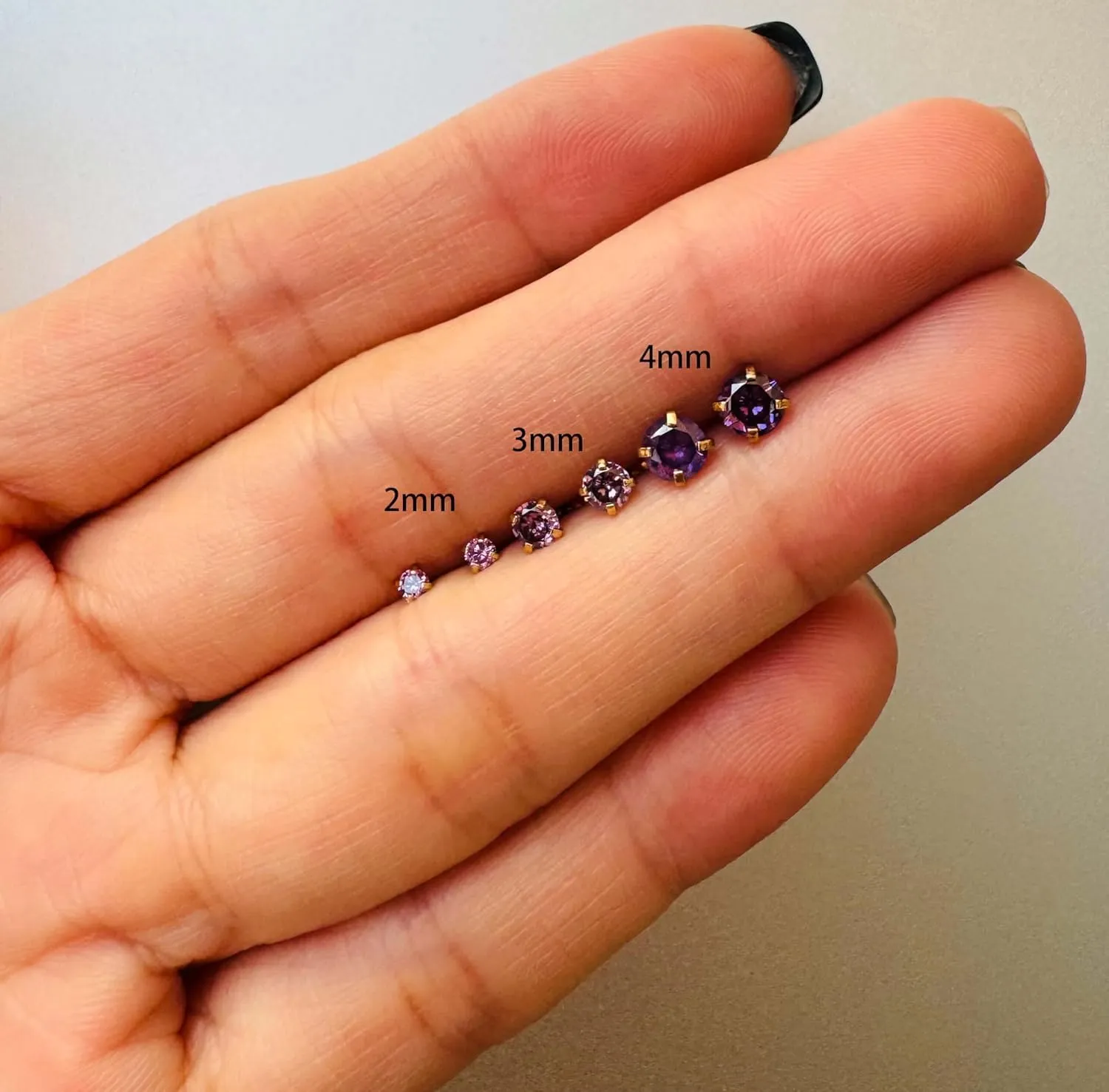 Handmade Tiny Flat Back Stud Earrings: 3 Pairs 14K Gold Plated Screw Flatback 2 3 4mm Cubic Zirconia Earrings Cartilage Piercing Jewelry for Women Helix Tragus Earlobe