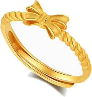HUASAI Bow Ring for Women Cute Rhinestone Adjustable Rings Vintage Ribbon Ring Dainty Bow Statement Rings Christmas Stocking Stuffers Jewelry Gifts