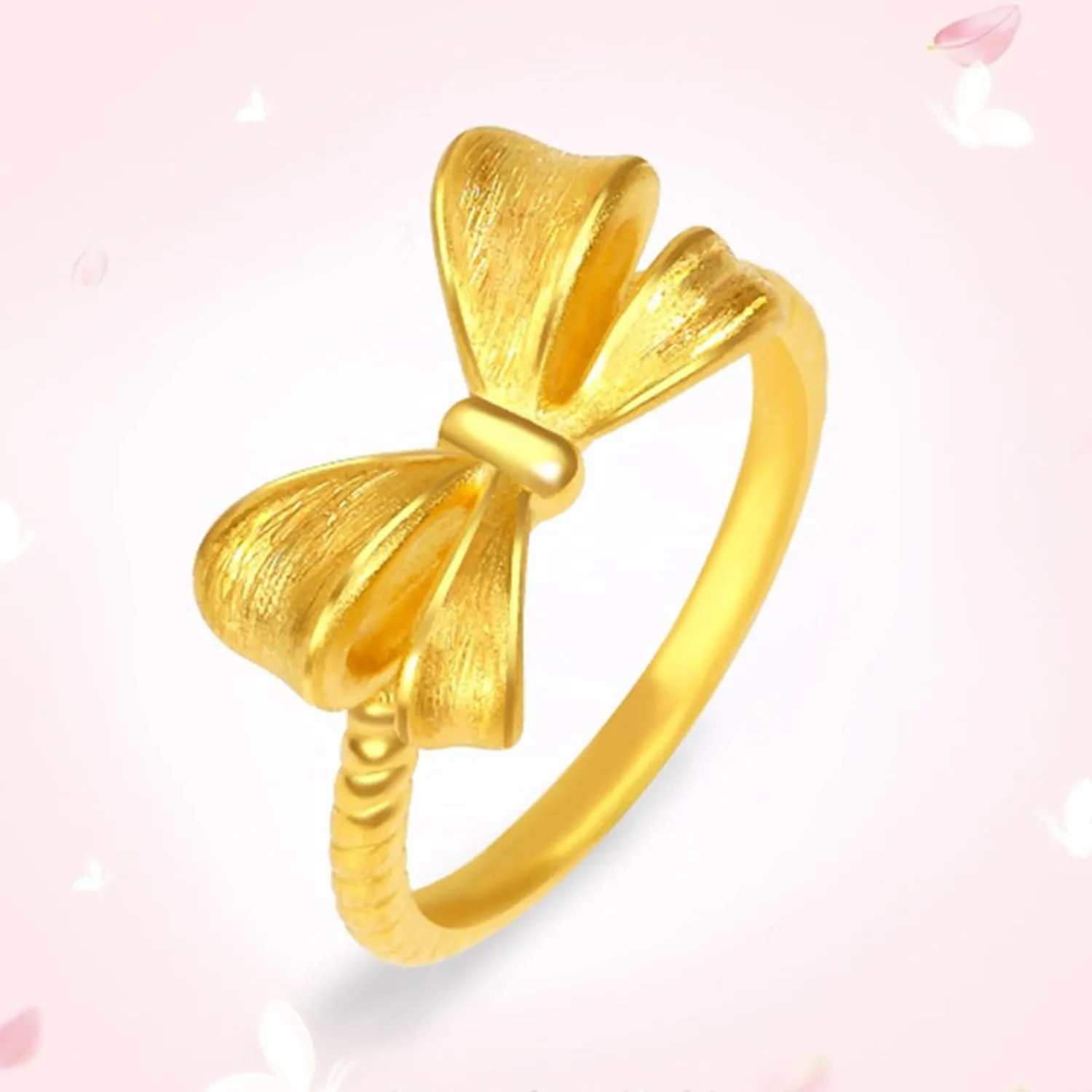 HUASAI Bow Ring for Women Cute Rhinestone Adjustable Rings Vintage Ribbon Ring Dainty Bow Statement Rings Christmas Stocking Stuffers Jewelry Gifts
