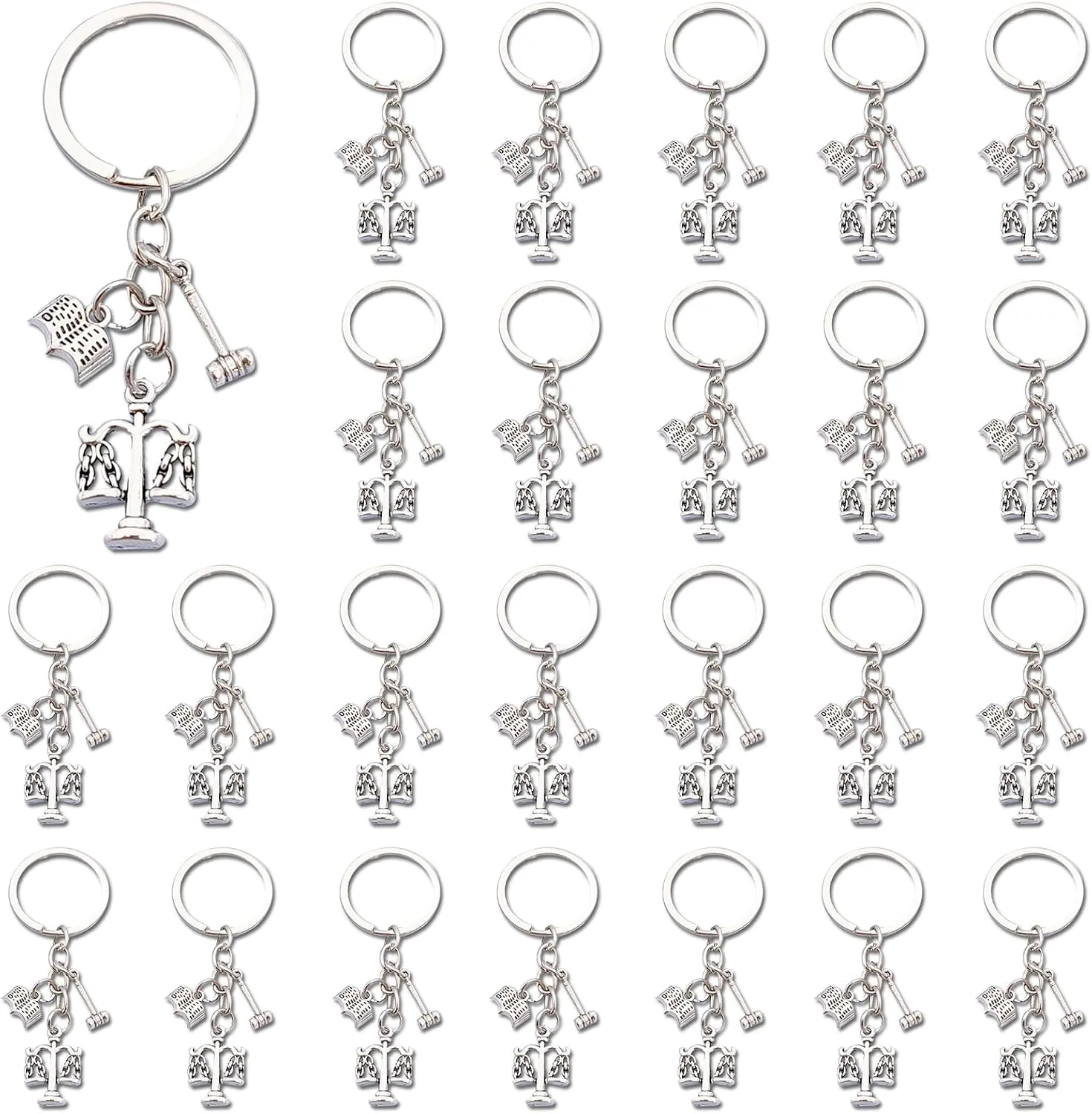 iMagitek 25 Pcs Lawyer Keychain Lawyer Gift Law School Graduation Gift Attorney Jewelry New lawyer Jewelry Gift Gavel and Scales of Justice Gift Birthday Appreciation Retirement Gift