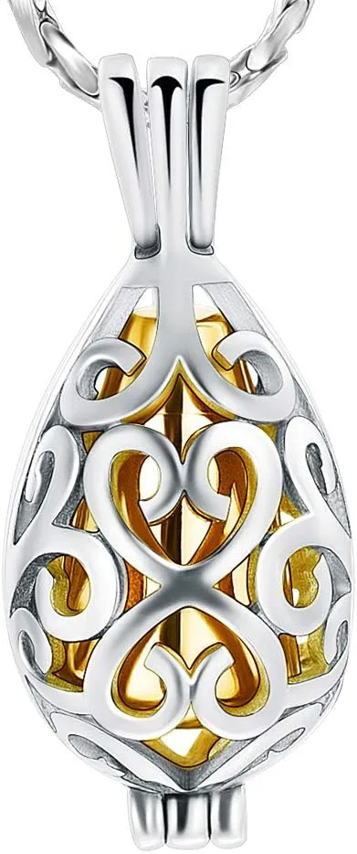 Imrsanl Cremation Jewelry for Ashes - Lotus Flower Ashes Pendant Necklace with Mini Keepsake Urn Memorial Ash Jewelry