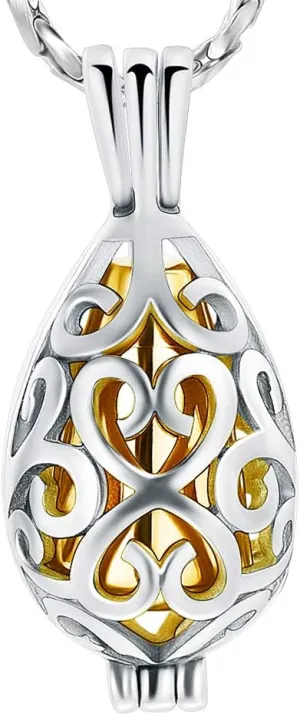 Imrsanl Cremation Jewelry for Ashes - Lotus Flower Ashes Pendant Necklace with Mini Keepsake Urn Memorial Ash Jewelry