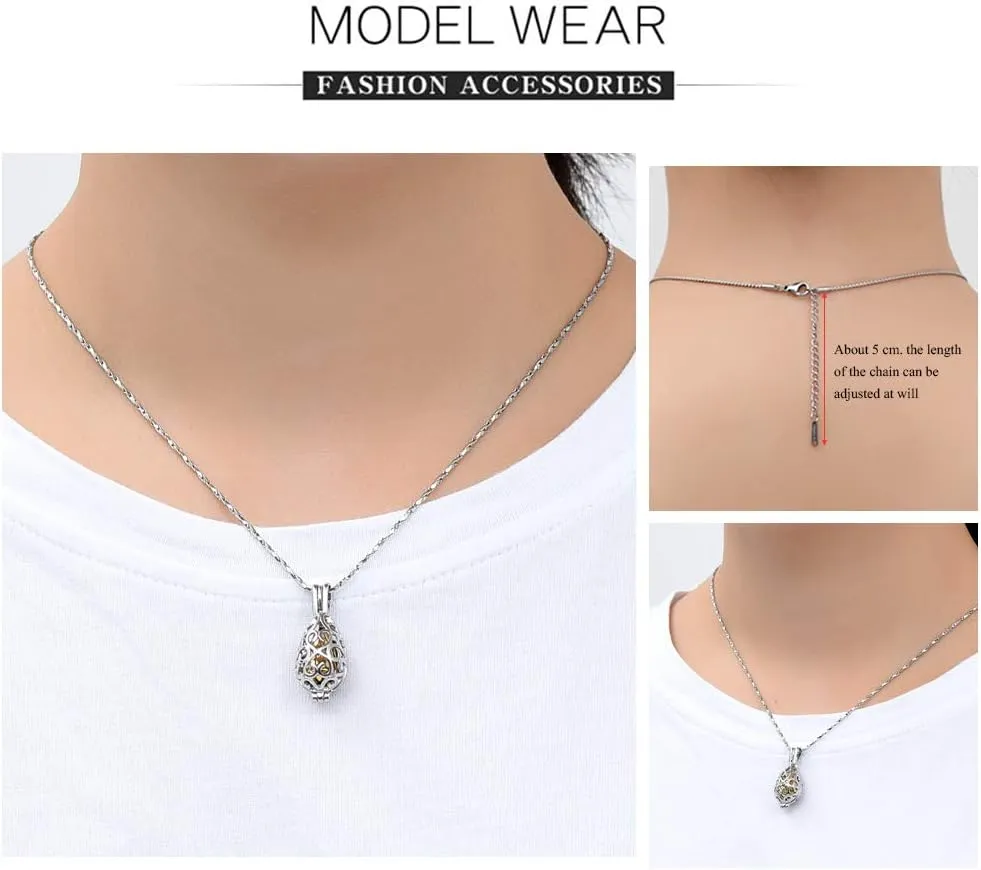 Imrsanl Cremation Jewelry for Ashes - Lotus Flower Ashes Pendant Necklace with Mini Keepsake Urn Memorial Ash Jewelry
