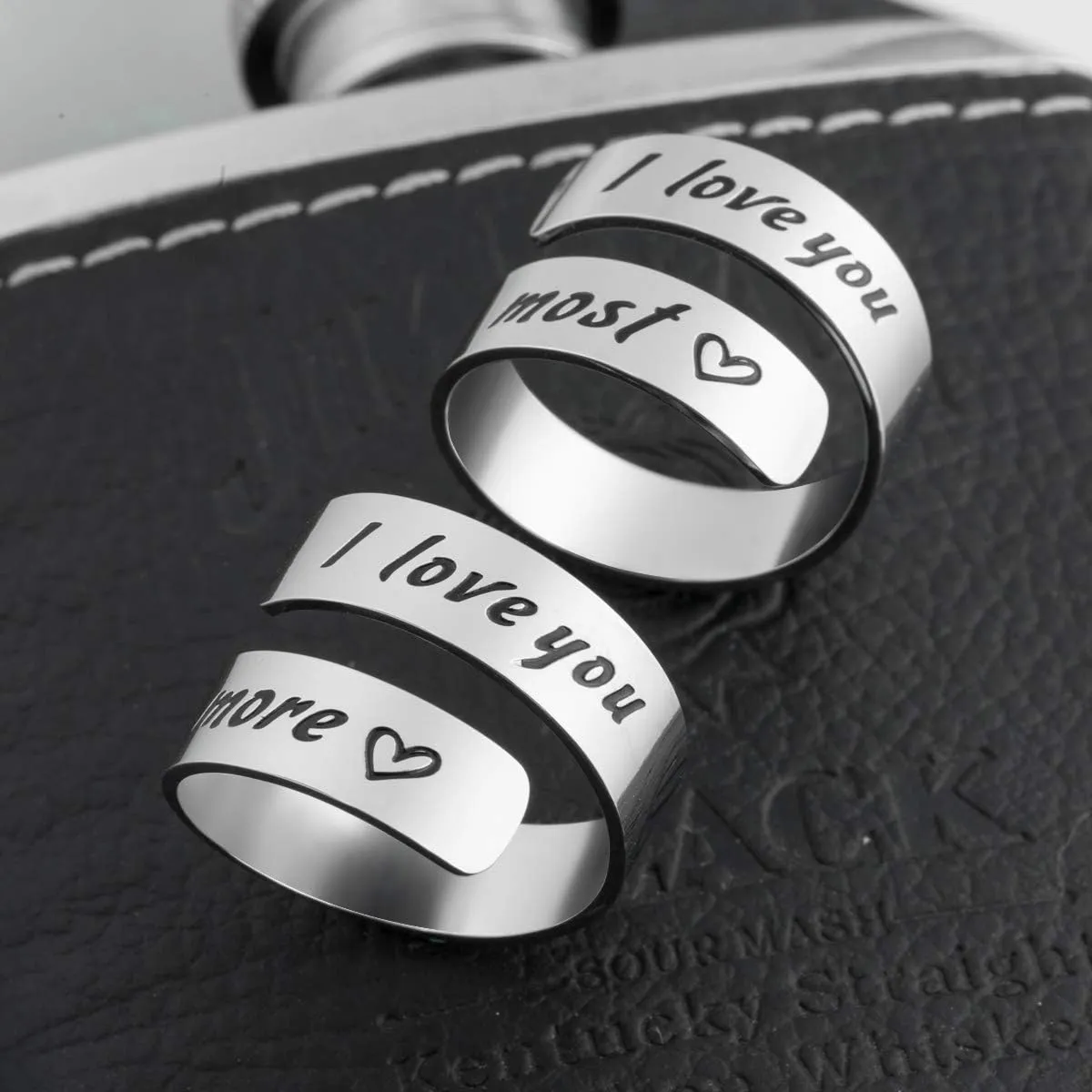 Inspirational Motivational Ring Adjustable Personalized Stainless Steel Spiral Wrap Twist Ring Encouragement Personalized Jewelry Birthday Gifts for Girls