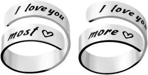 Inspirational Motivational Ring Adjustable Personalized Stainless Steel Spiral Wrap Twist Ring Encouragement Personalized Jewelry Birthday Gifts for Girls