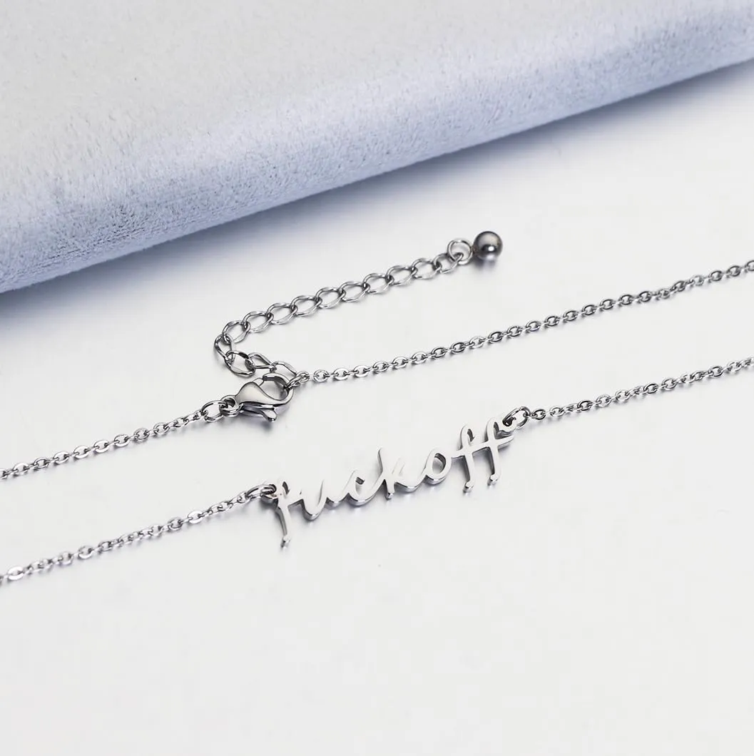 Inspirational Name Necklace Warrior Stronger Letter Pendant with Motivational Message Card Graduation Gift for Friends Sister Bestie
