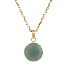 Jade Pendant Necklace for Women Real Green Jade Pendant with 14K Gold-Filled Chain Gift for Graduation Back to School and Teachers Anniversary Gift (Green)