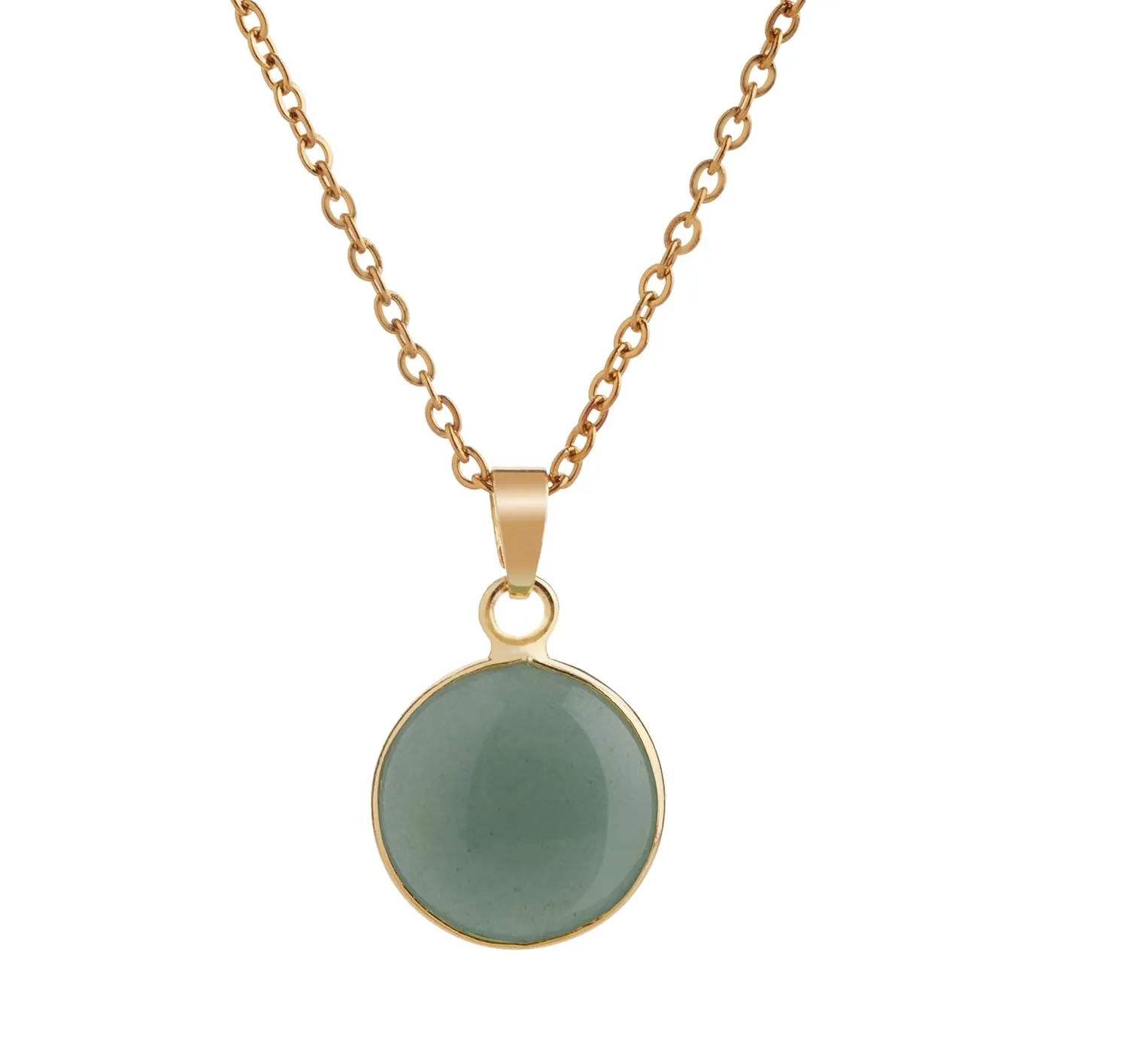 Jade Pendant Necklace for Women Real Green Jade Pendant with 14K Gold-Filled Chain Gift for Graduation Back to School and Teachers Anniversary Gift (Green)