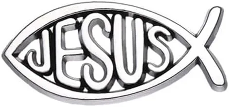 Jesus Fish Brooch Silver Tone Cartoon Fish Pin Christian Jewelry Lapel Pin Popular with Christian Bikers Marine Animal Brooch Enamel Pin Badge Christ Savior Gold Tone Religious Lapel Pin Gift
