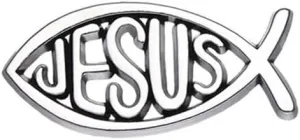 Jesus Fish Brooch Silver Tone Cartoon Fish Pin Christian Jewelry Lapel Pin Popular with Christian Bikers Marine Animal Brooch Enamel Pin Badge Christ Savior Gold Tone Religious Lapel Pin Gift