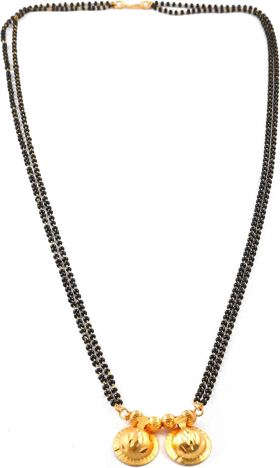 JewarHaat Mangalsutra Indian Bollywood Wedding Bridal Traditional Handmade Meena Work Gold Plated Temple Pendant Symbolic Tanmaniyam Nallapusalu Black Beads Bollywood Faux South Indian Jewelry Women
