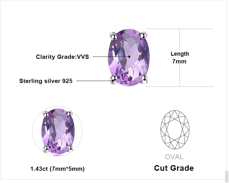 JewelryPalace Natural Garnet Peridot Amethyst Citrine Blue Topaz Birthstone Stud Earrings for Women, 14k Gold Plated 925 Sterling Silver Earrings for Women, Gemstones Jewelry Sets for Girls