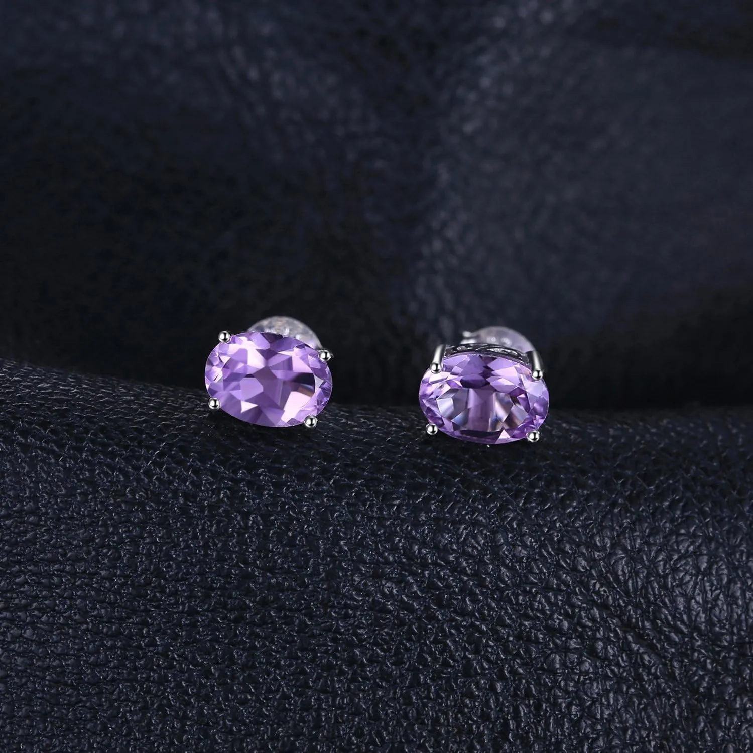 JewelryPalace Natural Garnet Peridot Amethyst Citrine Blue Topaz Birthstone Stud Earrings for Women, 14k Gold Plated 925 Sterling Silver Earrings for Women, Gemstones Jewelry Sets for Girls