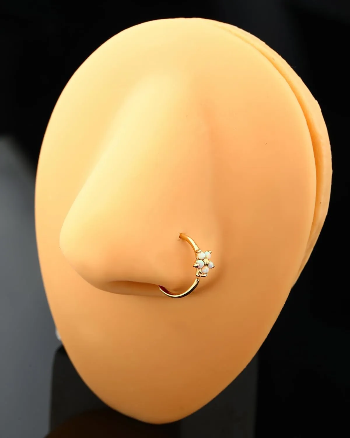 Jewseen 14K Gold Nose Rings Hoop Flower Nose Rings Gold Cartilage Hoop Earring Rook Piercing Jewelry for Women Men