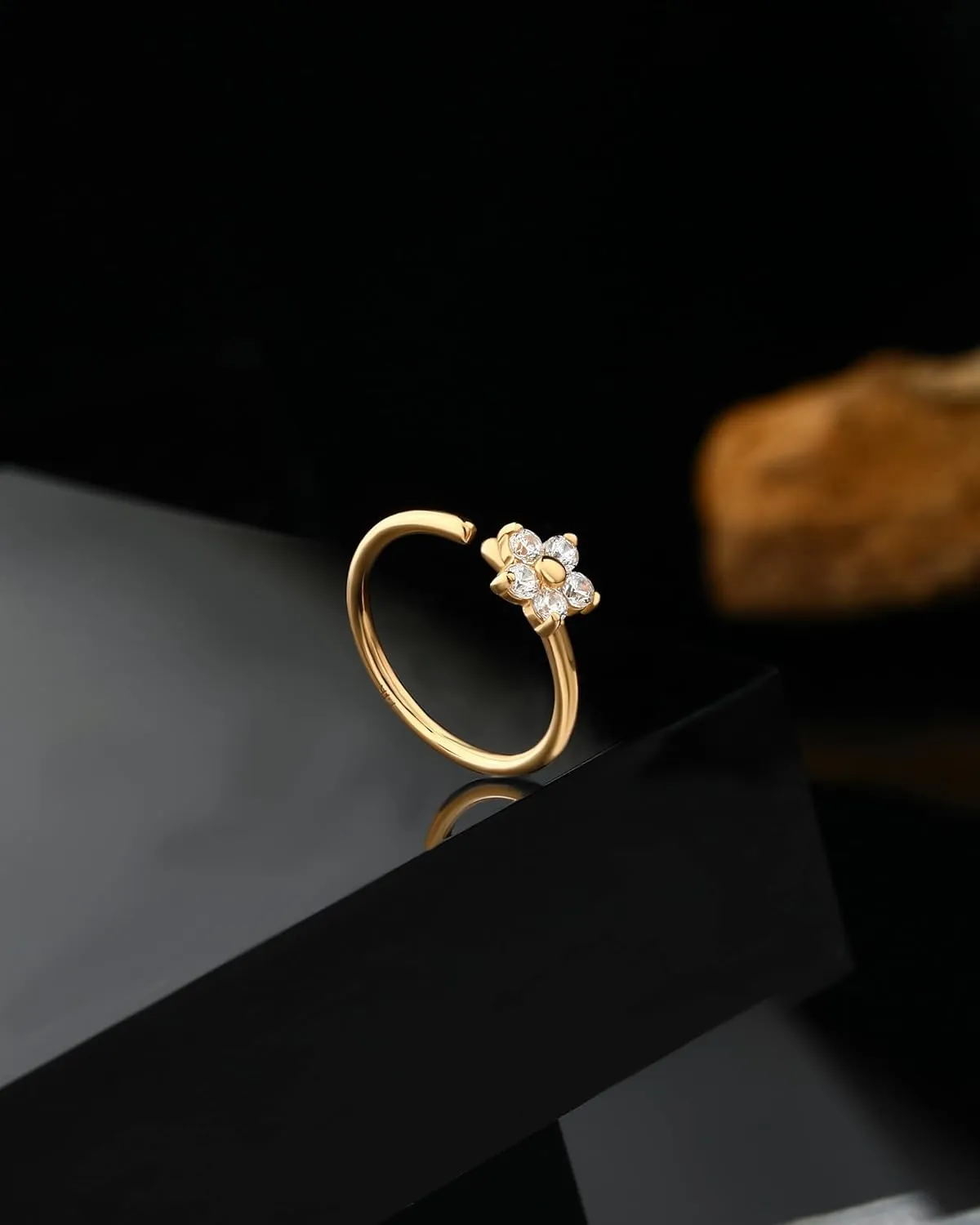 Jewseen 14K Gold Nose Rings Hoop Flower Nose Rings Gold Cartilage Hoop Earring Rook Piercing Jewelry for Women Men