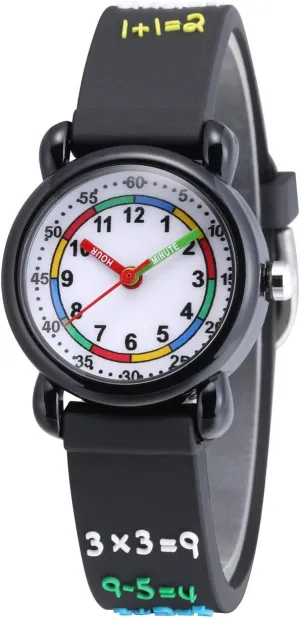 Jewtme Cute Toddler Children Kids Watches Ages 3-8 Analog Time Teacher 3D Silicone Band Cartoon Watch for Little Girls Boys