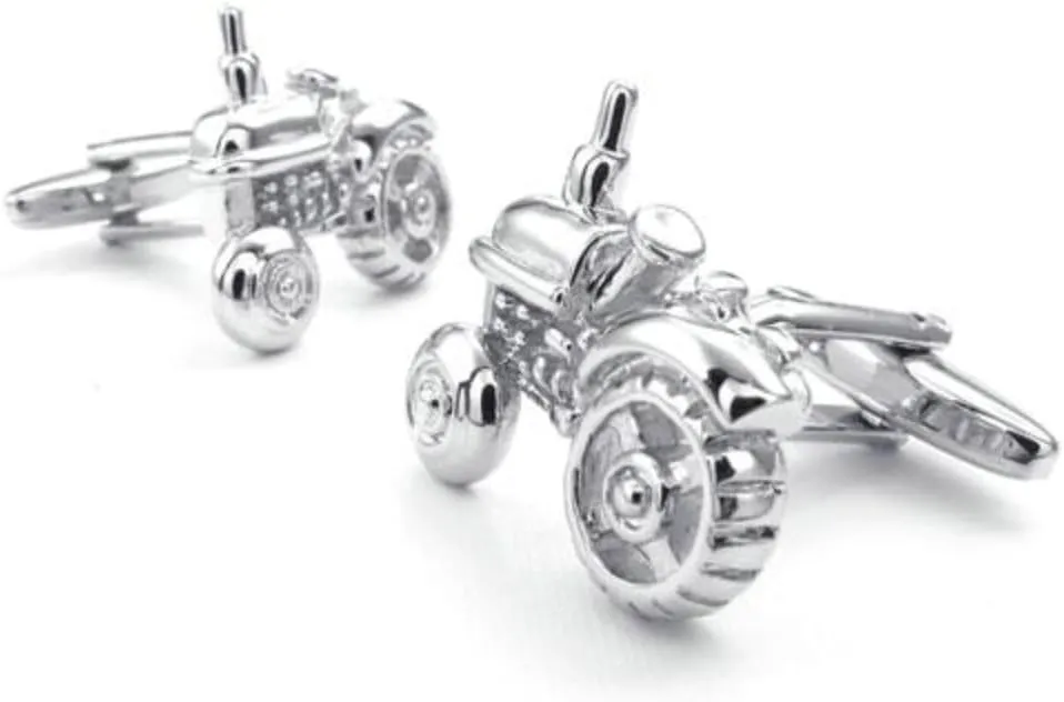jonline24h 2pcs Men's Tractor Shirts Cufflinks, Wedding, Color Silver, 1 Pair Set