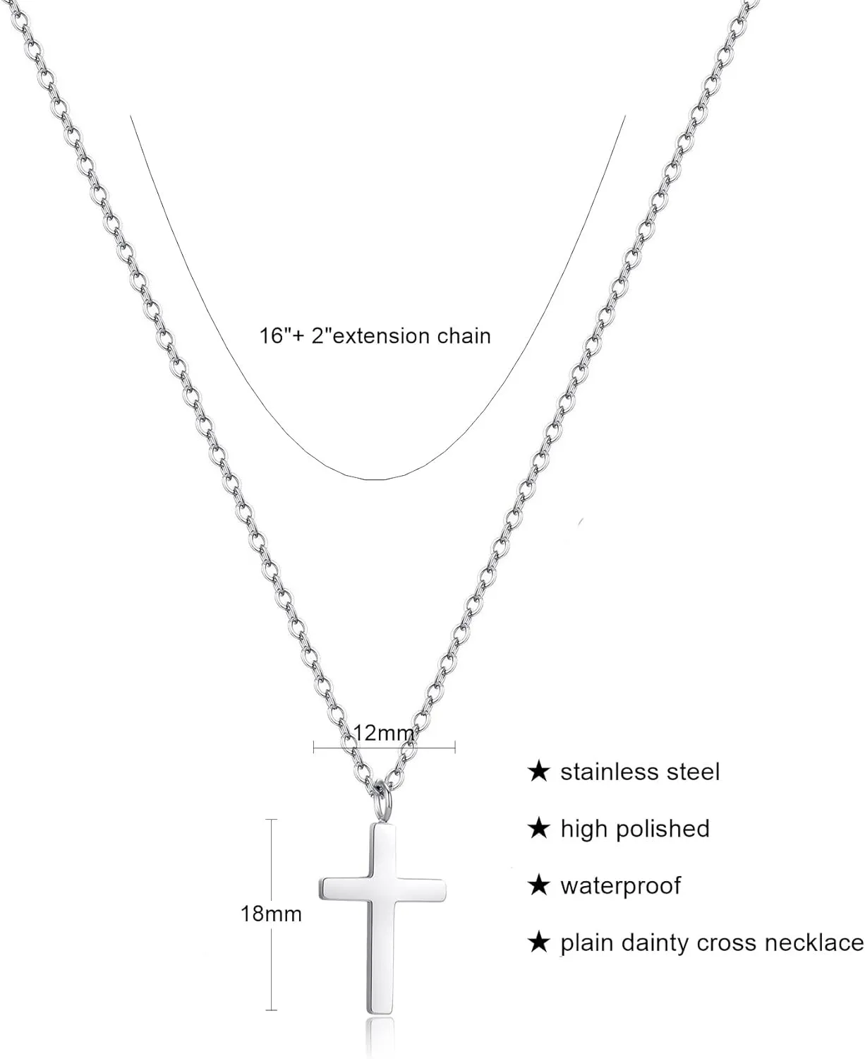 Joxevyia Cross Necklace for Women 14K Gold Cubic Zirconia Cross Necklace Elegant Crystal Cross Pendant Simple Faith Jewelry Easter Gift for Women
