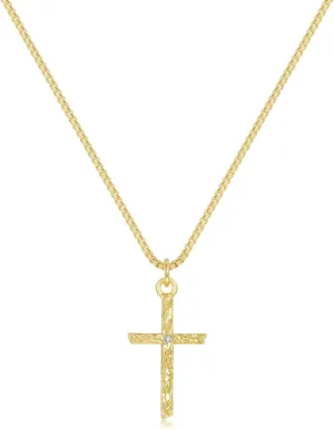 Joxevyia Cross Necklace for Women 14K Real Gold Plated Dainty Small Crystal Cross Pendant Religious Simple Minimalist Trendy Cute Cross Necklace Gift for Her