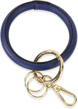 Junyuerly Wristlet Bracelet Keychain PU Leather Key chain Silicone Bangle Key Ring for Women Girls