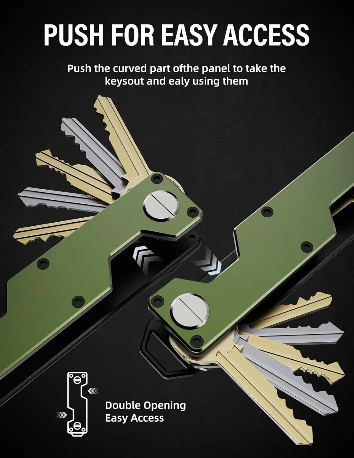 Key Holder for Keychain Key Ring - Minimalist Pocket-Sized EDC Keychain, Loop Piece for Car Fobs, Expandable up to 8-10 Keys