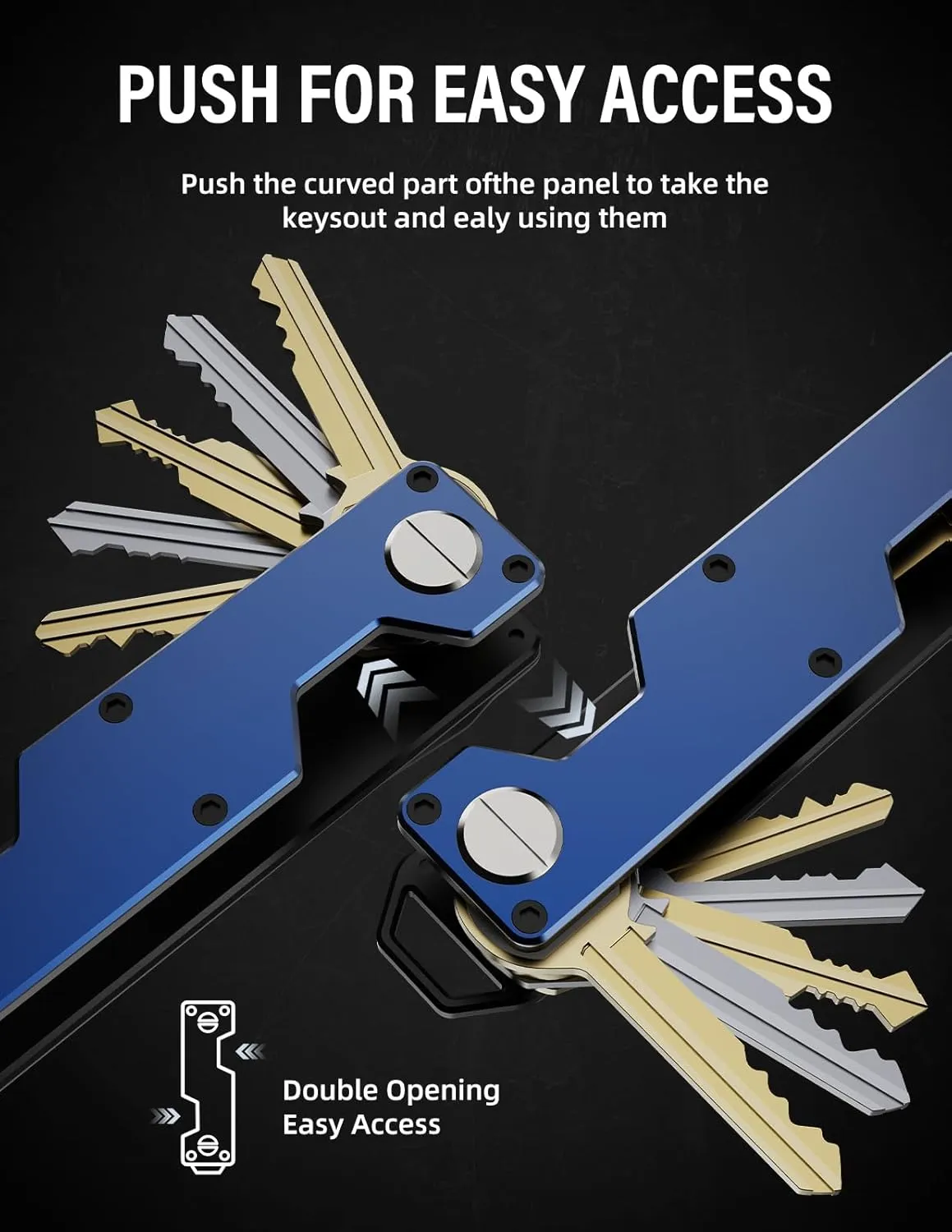 Key Holder for Keychain Key Ring - Minimalist Pocket-Sized EDC Keychain, Loop Piece for Car Fobs, Expandable up to 8-10 Keys