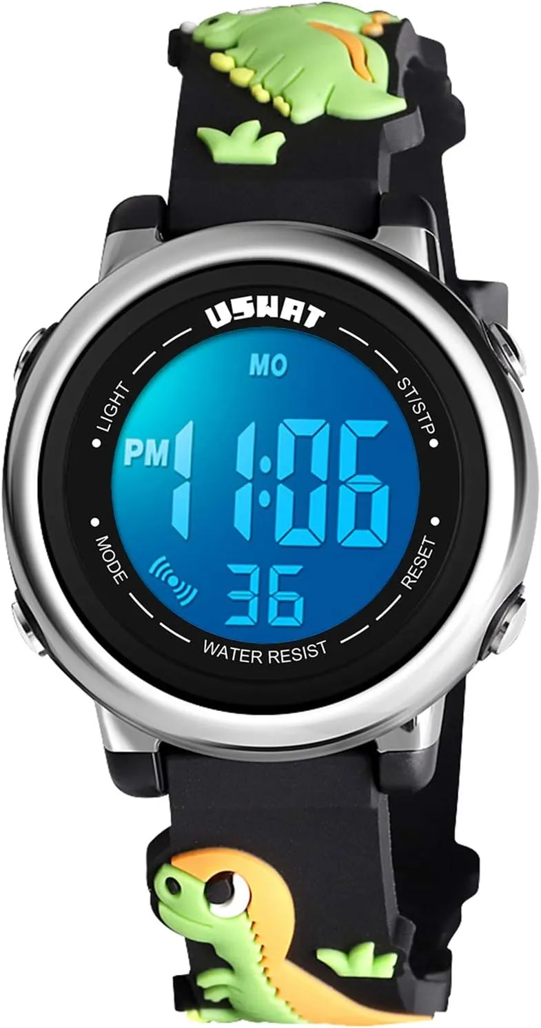 Kid Watch Multi Function Digital LED Sport Waterproof Electronic Quartz Watches for Child Boy Girls Gift Green (1060Blue)