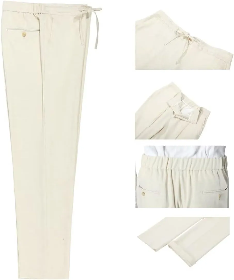 Kids Linen Suits for Boys Summer Beach Wedding 3 Piece Casual Slim Fit Suit for Boy Wedding Ring Bearer Outfit