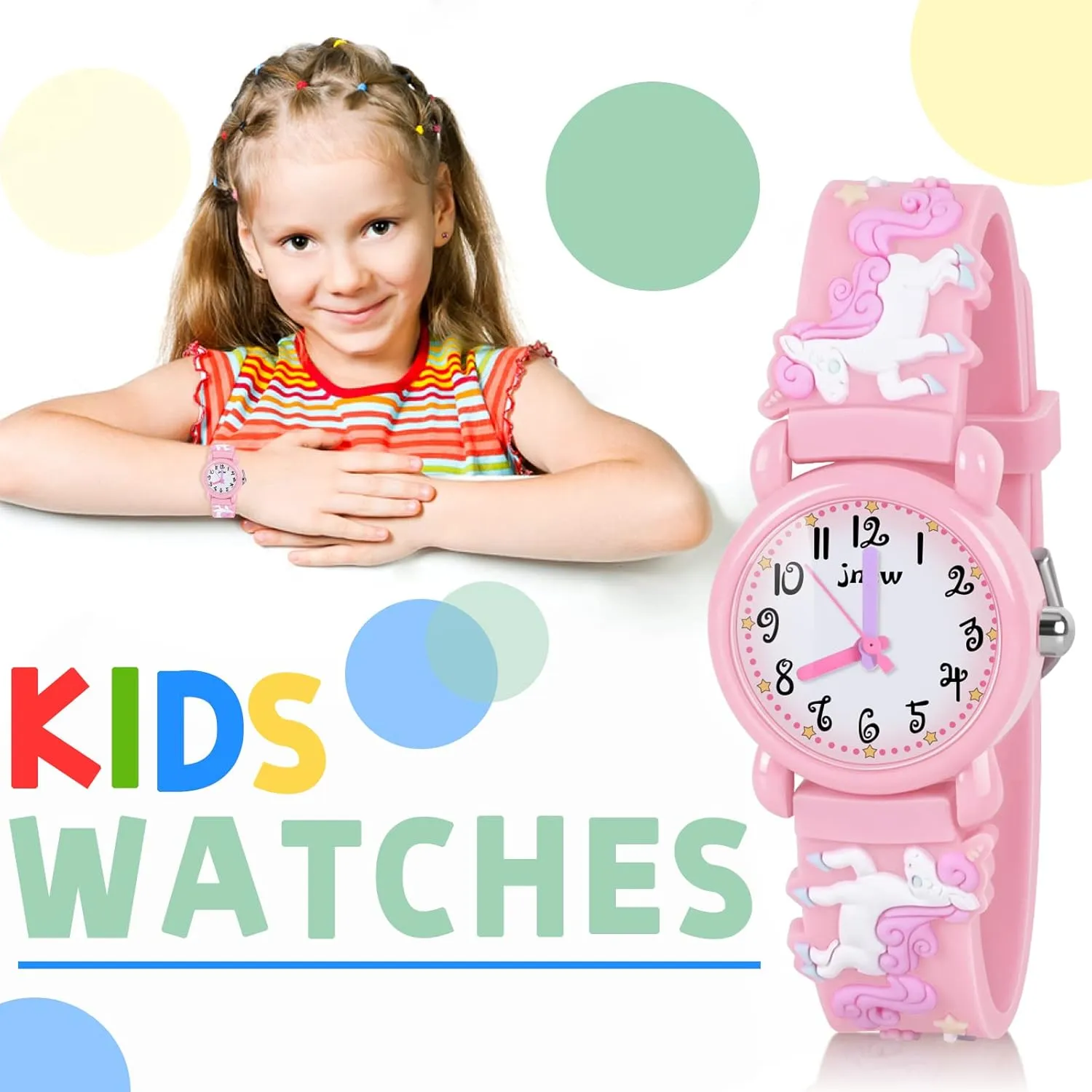 Kids Watch Ages 3-8, 3D Lovely Cartoon Watch for Girls - Best Gifts