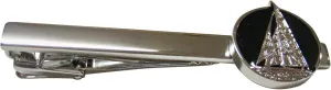 Kiola Designs Black and Silver Toned Nautical Sail Boat Square Tie Clip