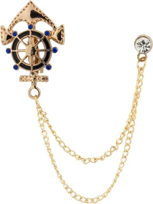 Knighthood Anchor Rudder Ships Wheel Nautical Lapel Pin Badge Coat Suit Collar Accessories Brooch for Men