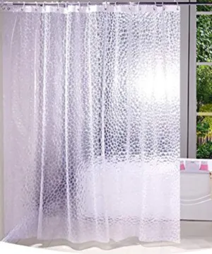 Kuber Industries Shower Curtain & Bathmat Set | Non-Slip Bath mats for Bathroom | Easy-Slide Curtains | Polyester Curtain or Bathmat for Bath Décor | XTL454-3T | 12 Pcs Set | Multicolor