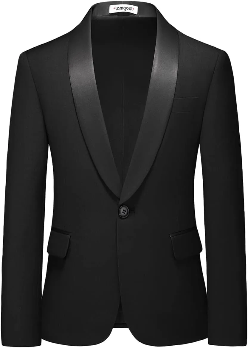 Lamgool Boys Suit Slim Fit 2-Piece Formal Set Tuxedo Blazer Jacket and Pants for Kids Prom Wedding Party Size 4-16 Years