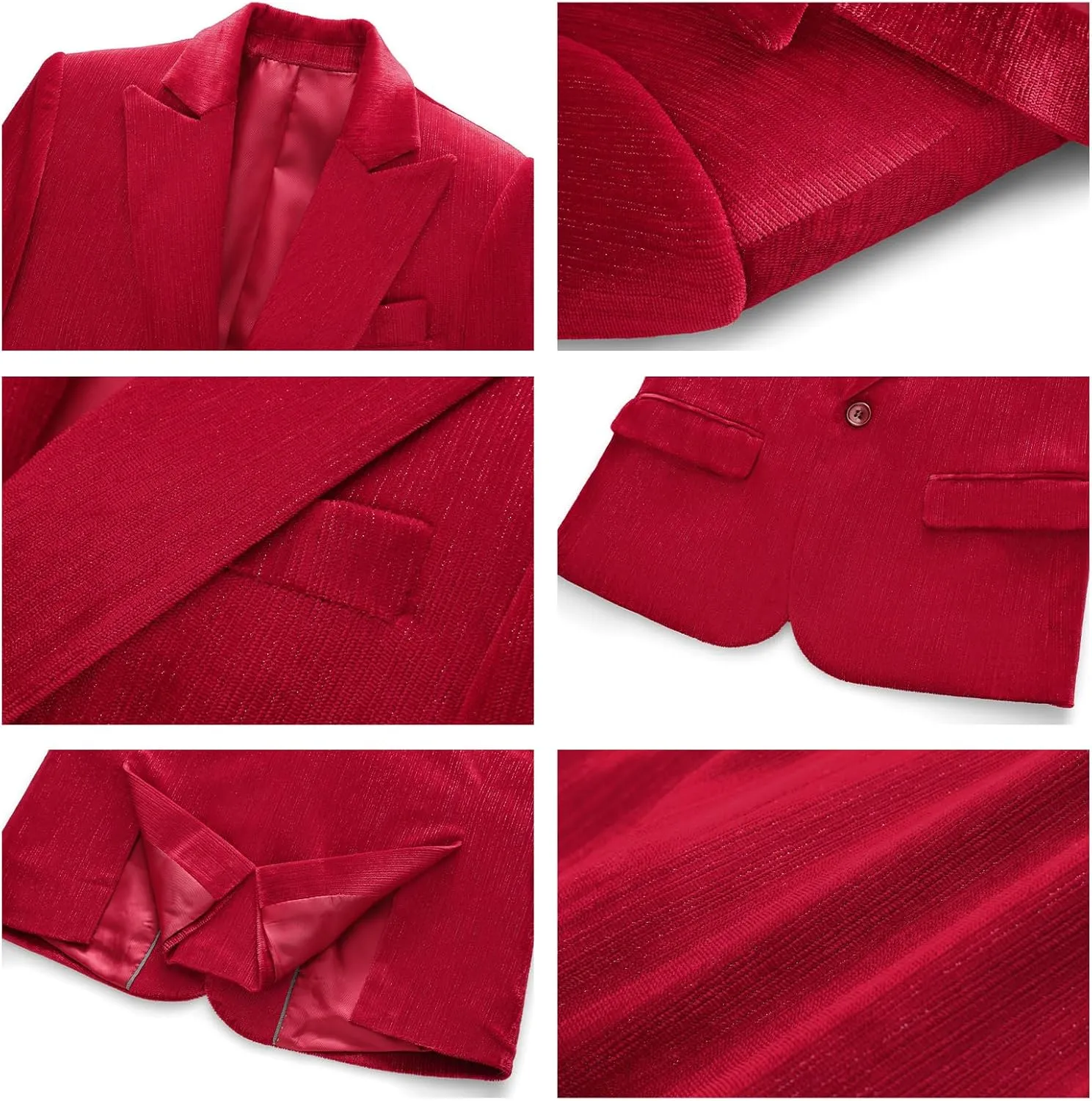 Lamgool Boys Velvet Suit 2 Piece Slim Fit Tuxedo Formal Outfit with Blazer Jacket Pant for Kids Wedding Ring Bearer Size 6-20