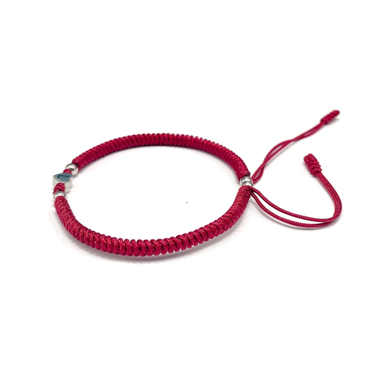 LAMIBEE Initial Bracelet Letter R, Dark Red Protection with Heart Initial Bracelet, Matching String for Couples, Gift for Women, Men, Friend Birthday, Graduation (Letter R)