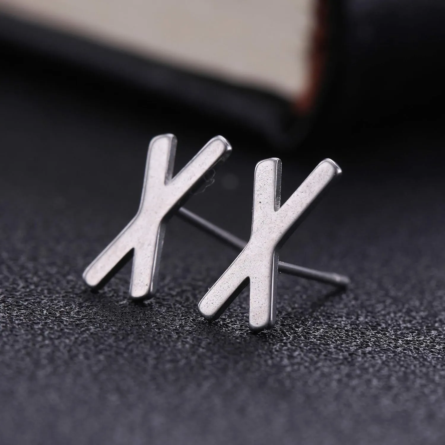 LIKGREAT Women's Stainless Steel Minimalist Norse Runes Stud Set Classic Small Earrings