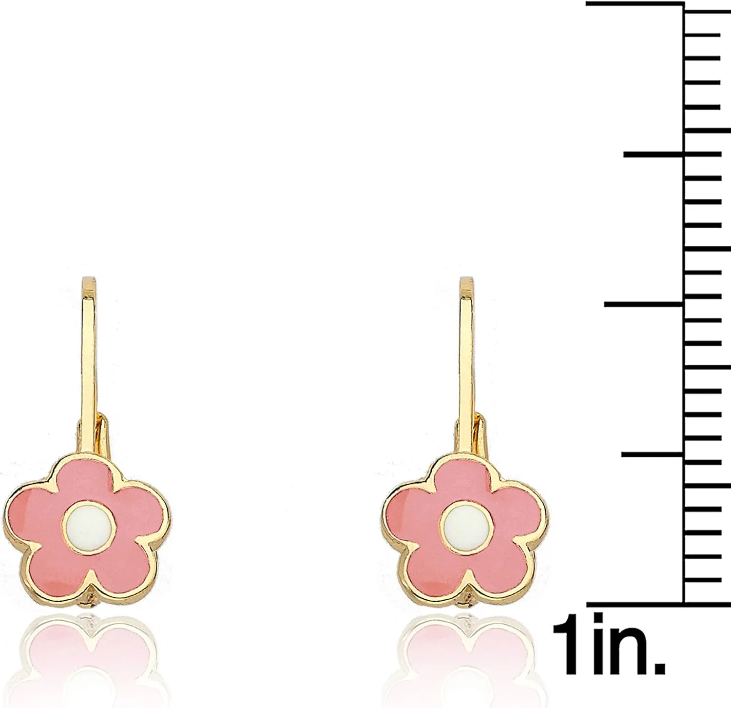 Little Miss Twin Stars Girls Earrings - 14k Gold Plated Flower Leverback Earring - Hypoallergenic and Nickel Free For Sensitive Ear