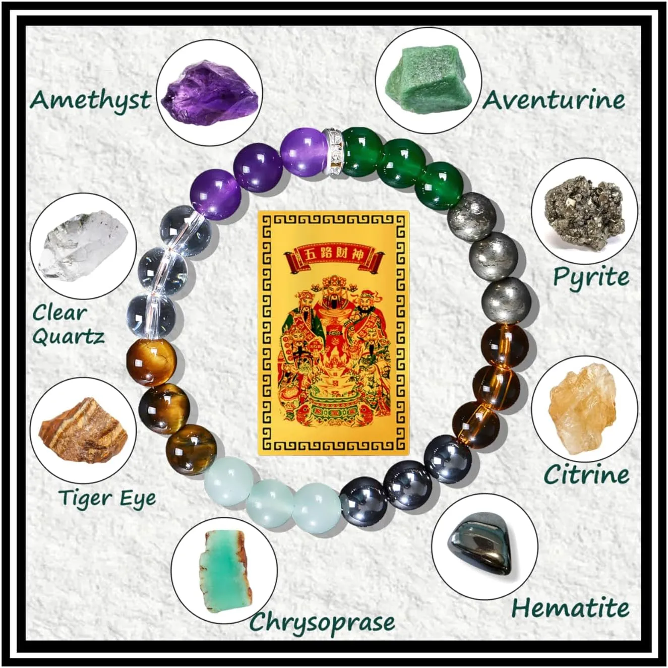 LIU JUN Natural Stone Wealth Money Bracelet For Women, Beaded Protection Adjustable Lucky Bracelets Feng Shui Black Obsidian Handmade Men Jewelry Gifts